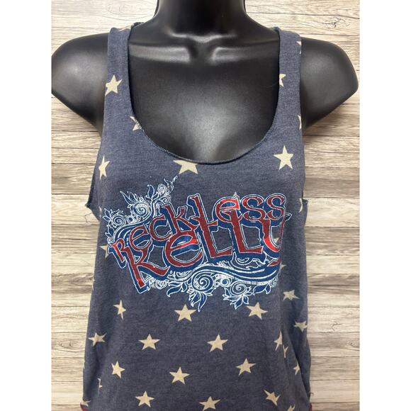 Women's Reckless Kelly Blue Star Tank Top - Size Medium - Picture 3 of 10